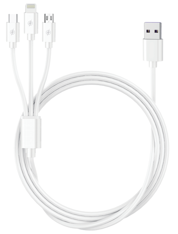 3-in-1 USB Charging Cable – Lightning, Micro USB & USB-C