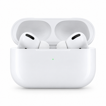 Apple AirPods Pro (1st Generation) with charging case on a white background
