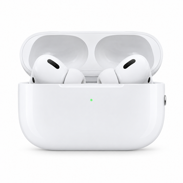 Apple AirPods Pro (2nd Generation) with charging case on a white background
