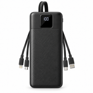 TD-LTE TD-PB71 10000mAh Power Bank with 4 Built-in Cables on white background