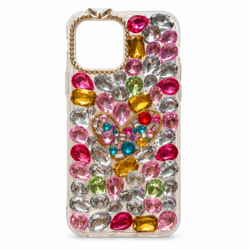 iPhone 12 Pro Max embellished case – Multicolour Heart