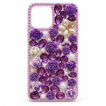 iPhone 12 Pro Max embellished case – Purple Roses
