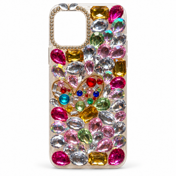 iPhone 12 Pro Embellished Case – Multicolour Heart