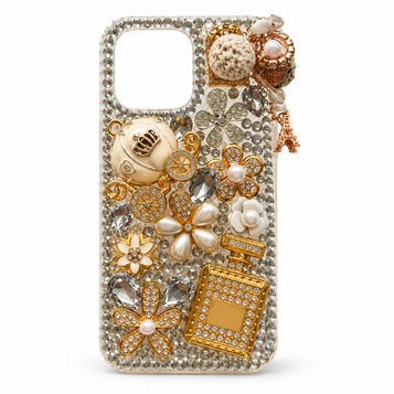 iPhone 13 Pro embellished case – Gold Charms