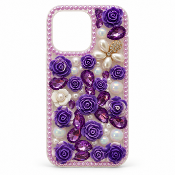 iPhone 13 Pro embellished case – Purple Roses