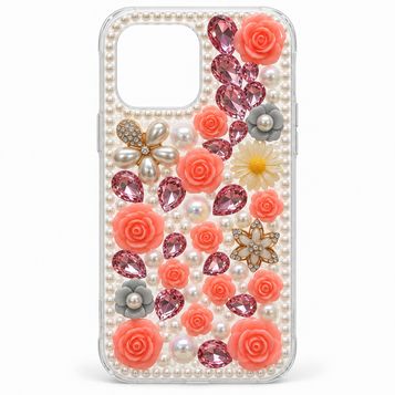 iPhone 14 Pro Max Peach Rose & Pearl Case