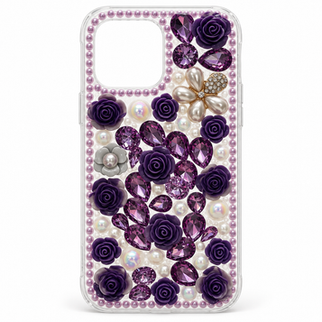 iPhone 14 Pro Max Purple Rose & Jewel Case