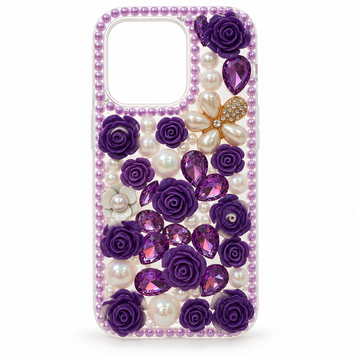 iPhone 15 Pro Purple Rose & Jewel Case