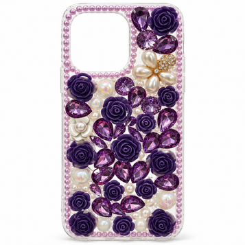 iPhone 15 Pro Max Purple Rose & Jewel Case