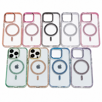 MagSafe Compatible Clear Glitter iPhone Case — square product photo