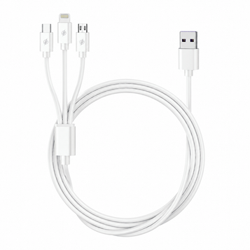 3-in-1 USB Charging Cable – Lightning, Micro USB & USB-C — square product photo