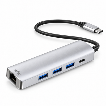 5-in-1 USB-C Hub with Ethernet — white-background product photo