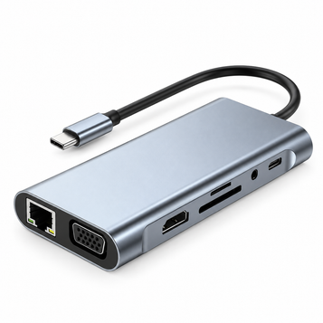 10-in-1 USB-C Multiport Hub — white-background product photo