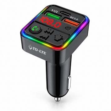 TD-LTE TD-MPC02 Bluetooth FM Transmitter & 58W Car Charger — white-background product photo
